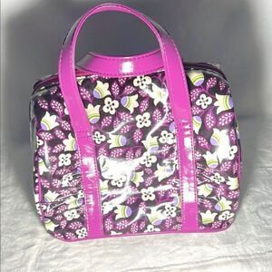 Vera Bradley Purple and Black Frill Lunch Bag